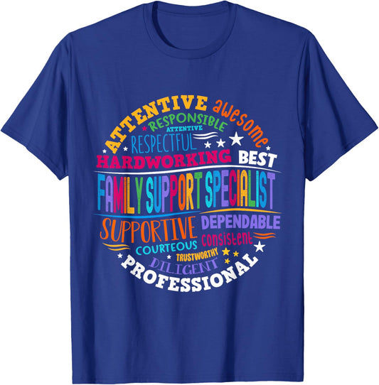 Groovy Family Support Specialists Recognition Week T-Shirt - T-Shirt | Royal