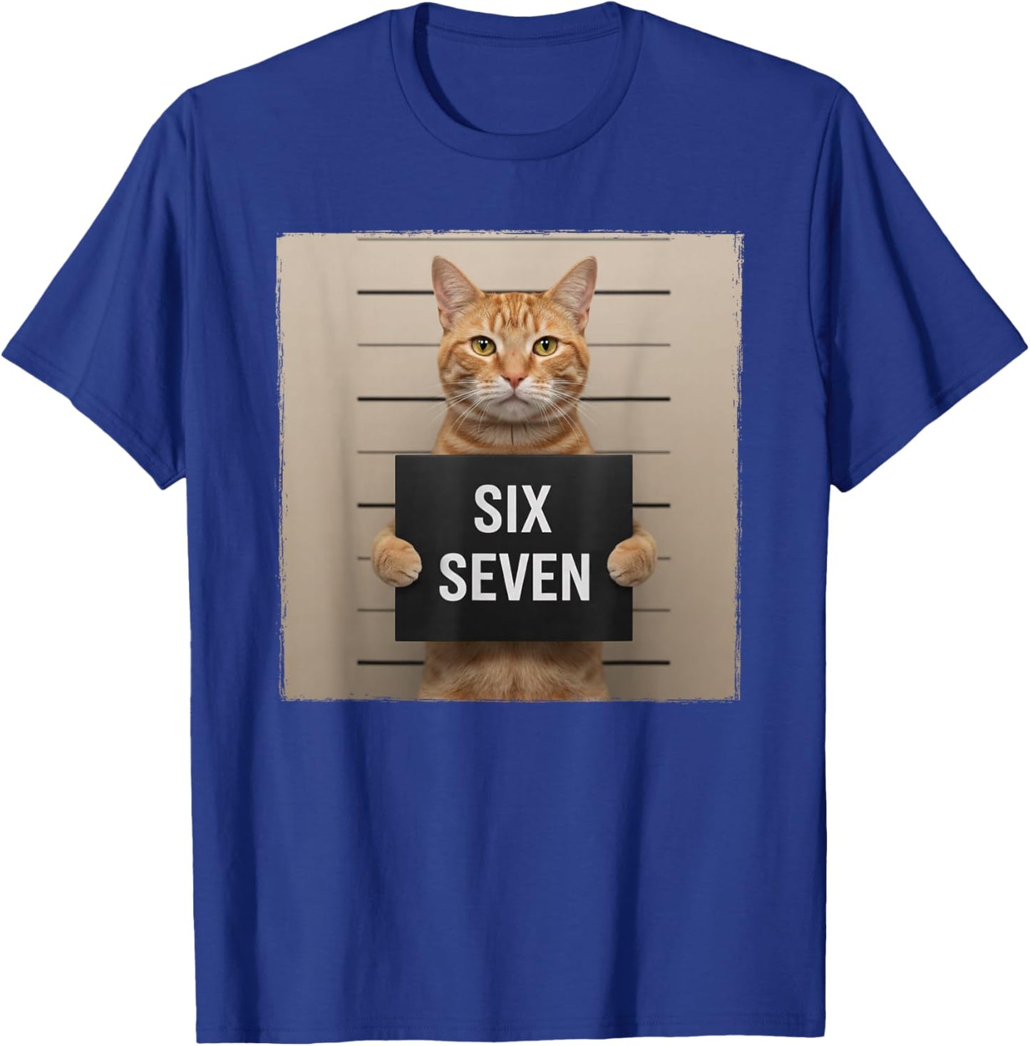 Funny Cat Mugshot Meme 67 Six Seven T-Shirt - T-Shirt | Royal