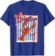 Lobster Red Bow Preppy Coquette Blue White Stripes Coastal T-Shirt - T-Shirt | Royal