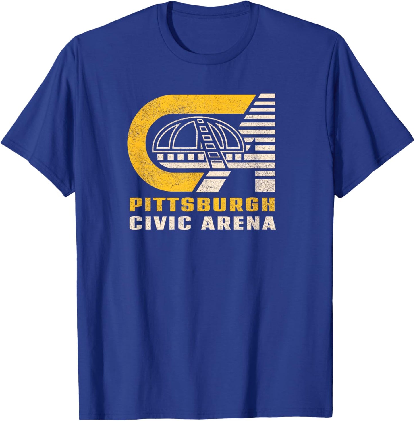 Pittsburgh Civic Arena The Igloo Vintage Hockey T-Shirt - T-Shirt | Royal