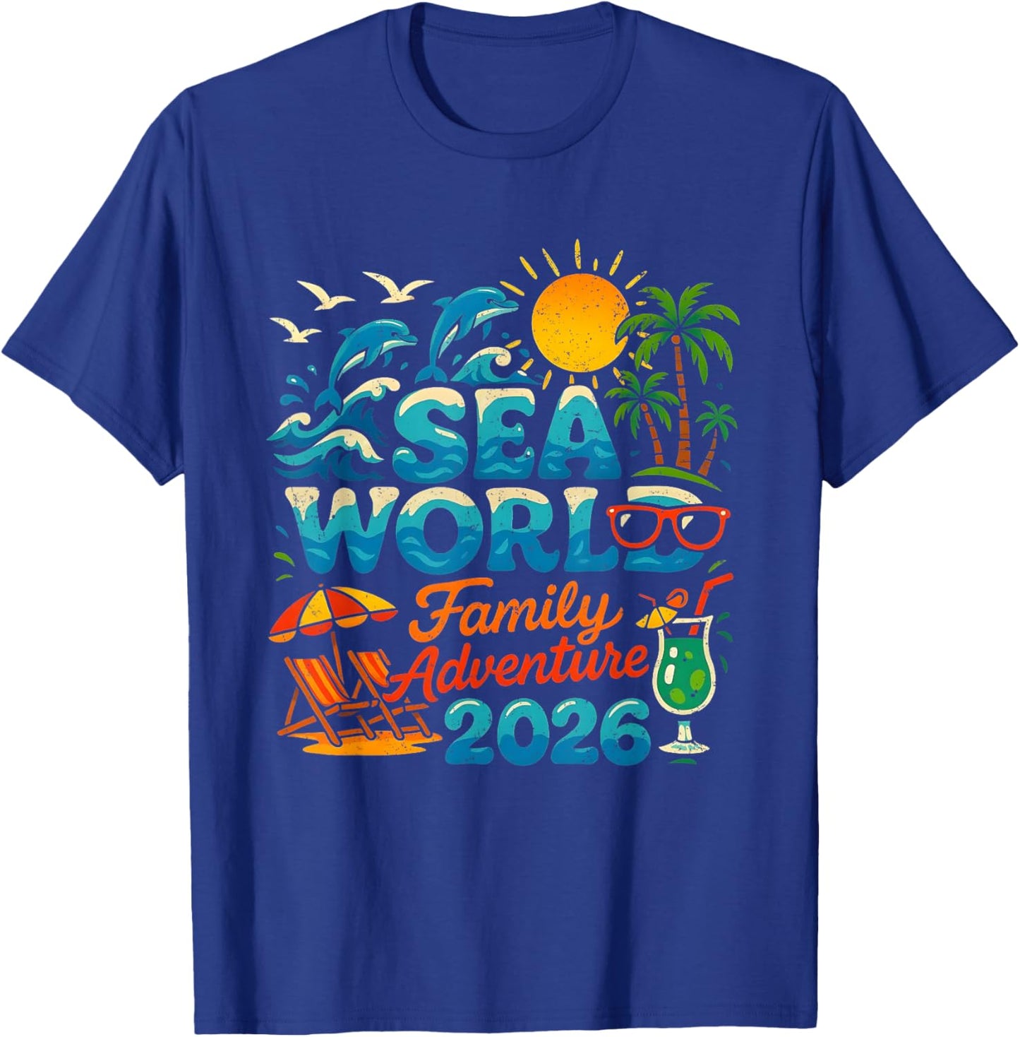 Sea World Family Adventure 2026 Tropical Vacation Keepsake T-Shirt - T-Shirt | Royal