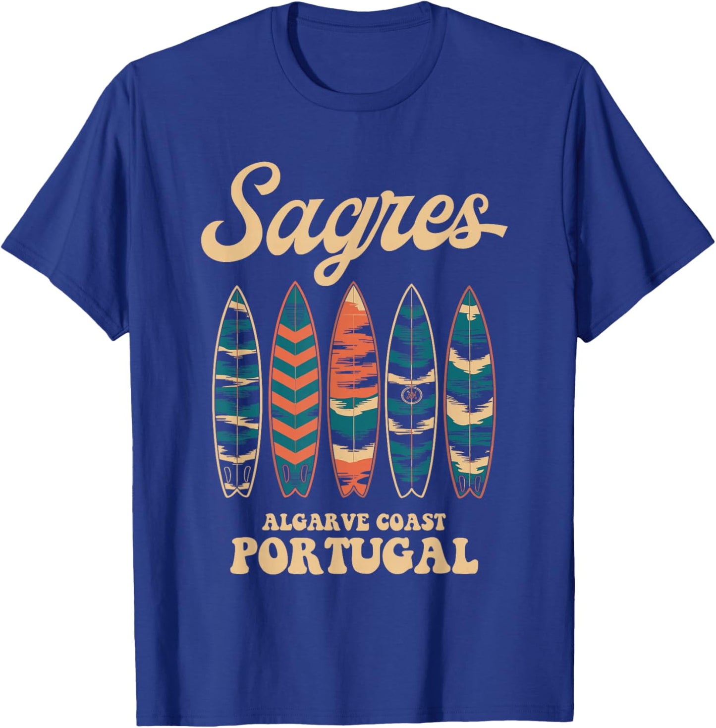 Sagres Algarve Coast Portugal Surfboard Surfing Souvenir T-Shirt - T-Shirt | Royal
