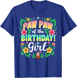 Aloha Hawaii Grandpa Paw Paw Of The Birthday Girl T-Shirt - T-Shirt | Royal