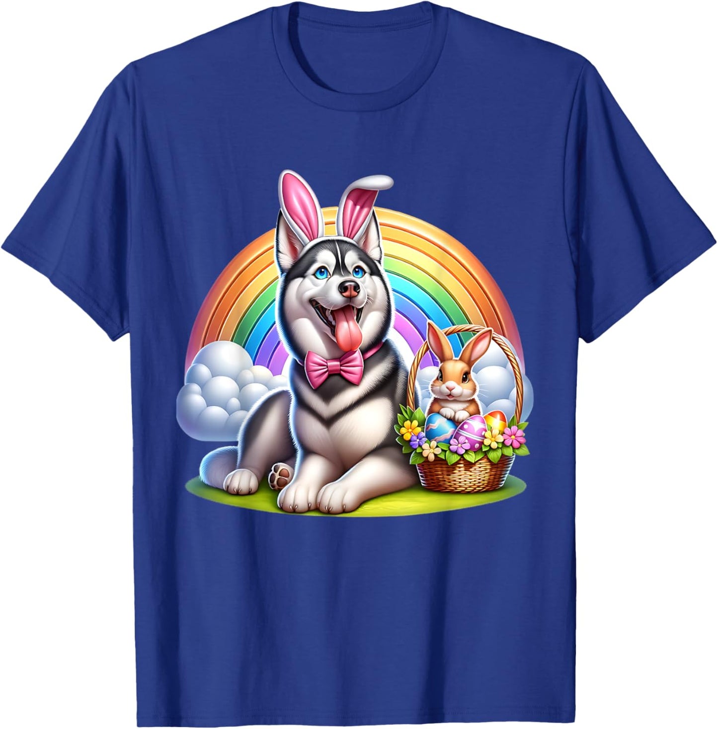 Husky Happy Easter Husky T-Shirt - T-Shirt | Royal