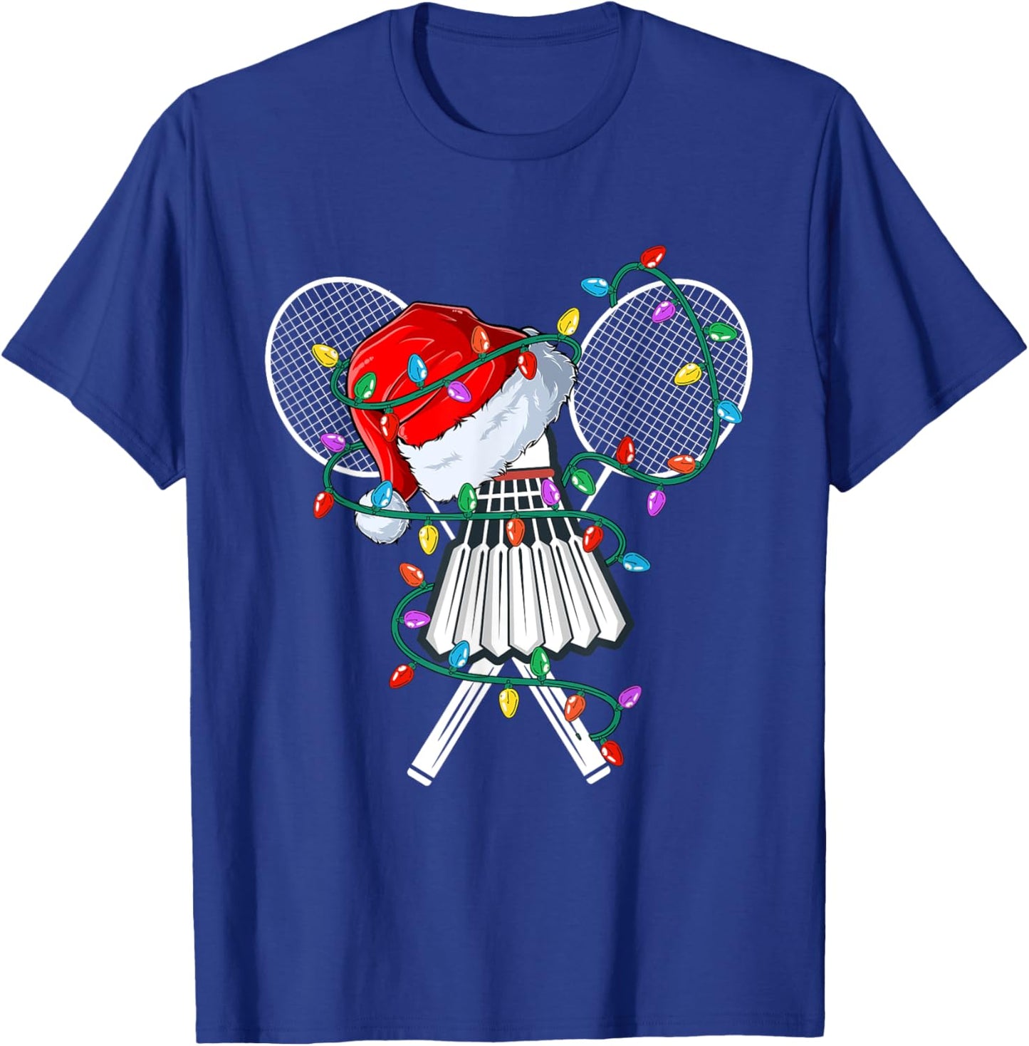 Christmas Badminton Xmas Santa Sports Hat Kids T-Shirt - T-Shirt | Royal