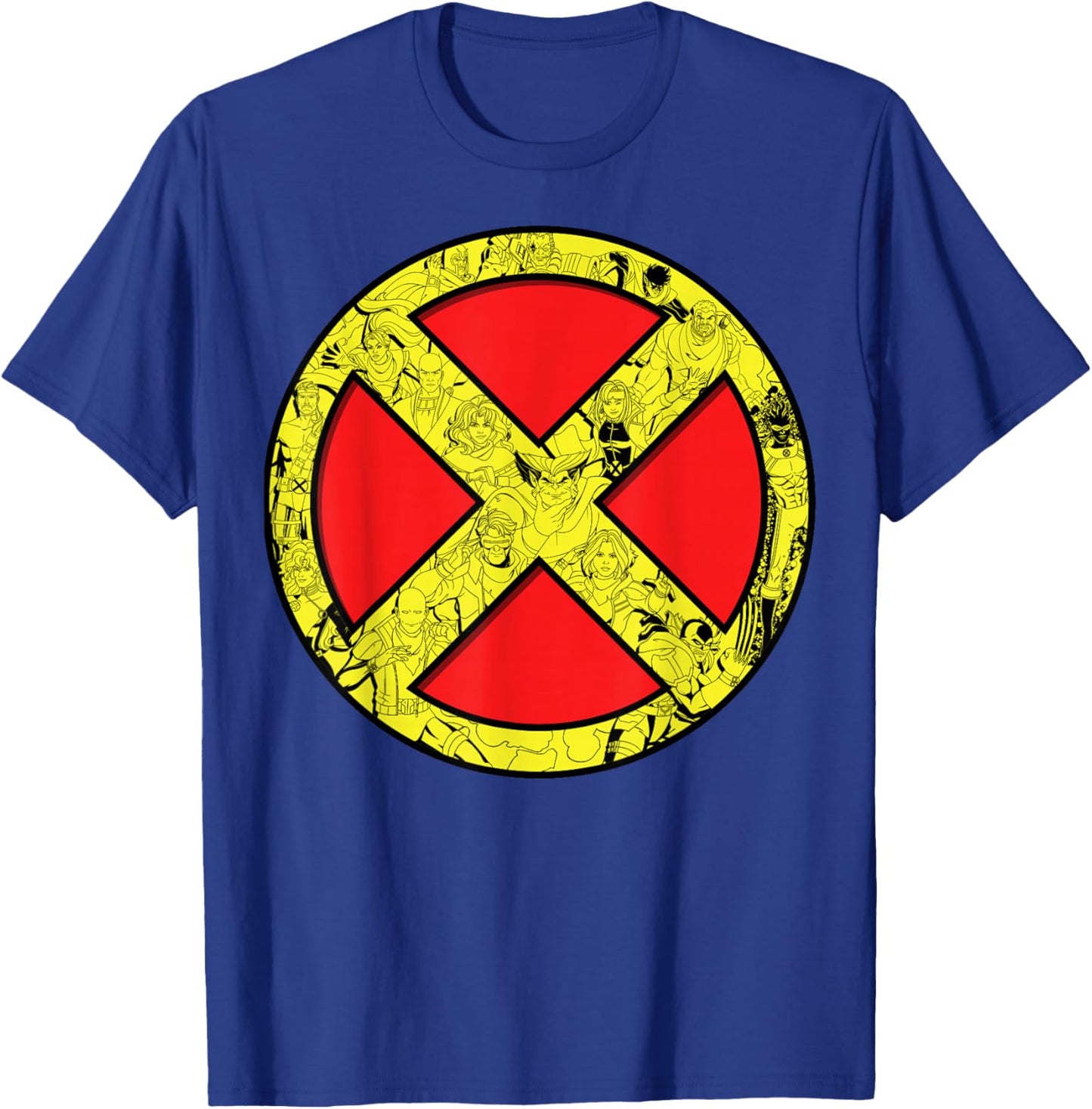 Marvel X-Men '97 Heros Inside Bold Classic X-Men Logo T-Shirt - T-Shirt | Royal