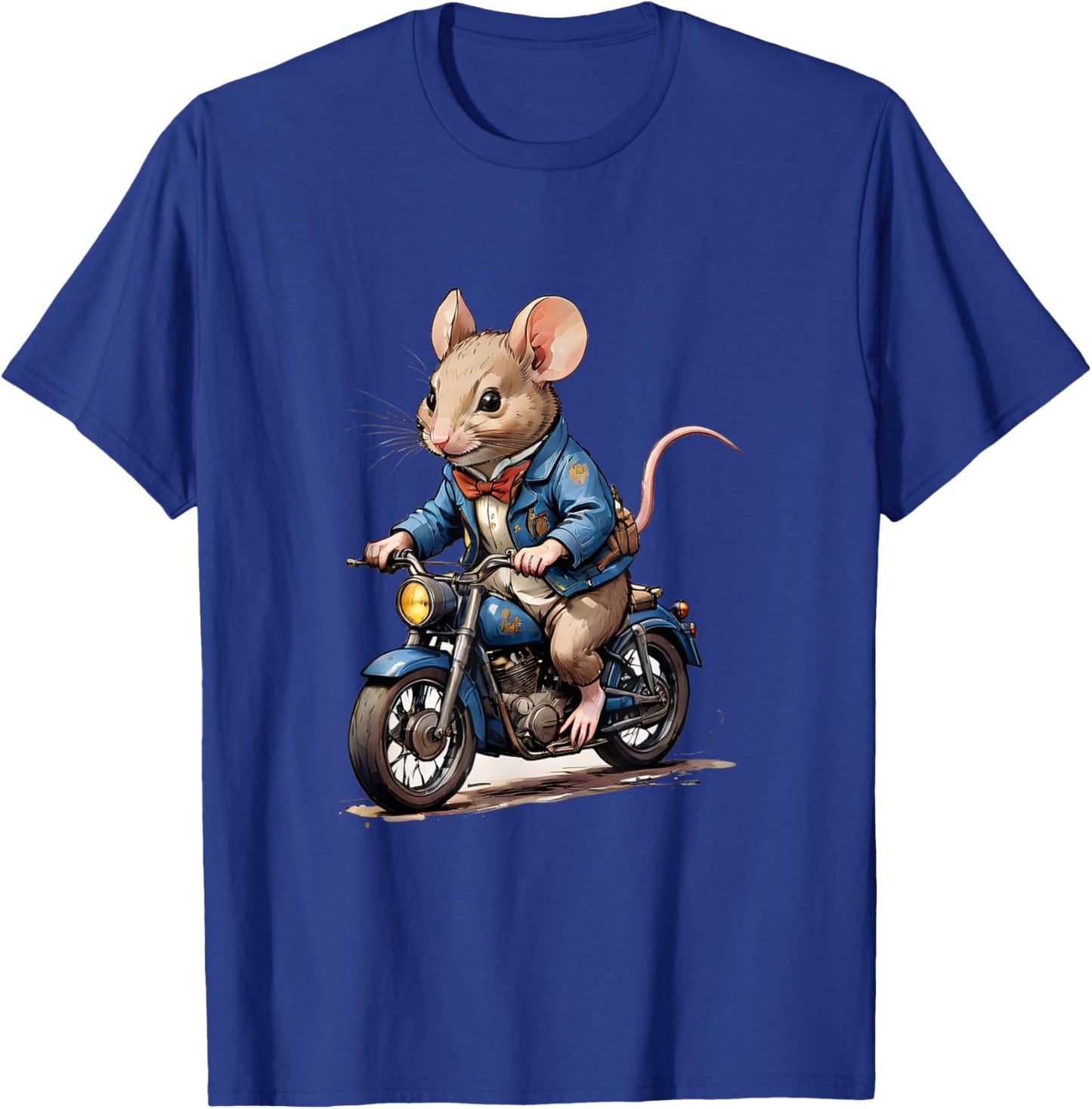 Highway Hero: Mouse on a Motorcycle T-Shirt - T-Shirt | Royal