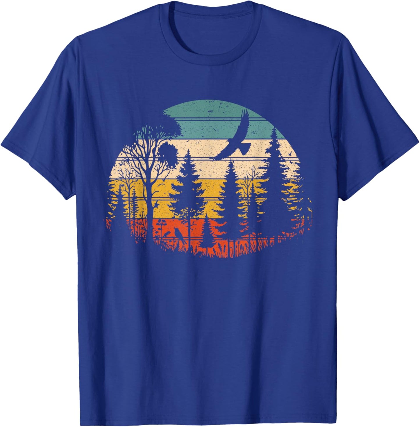 Trees Wildlife Nature Retro Vintage Forest Funny T-Shirt - T-Shirt | Royal