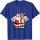 Santa Having a Beer with Reindeer. Funny Xmas Holidays T-Shirt - T-Shirt | Royal