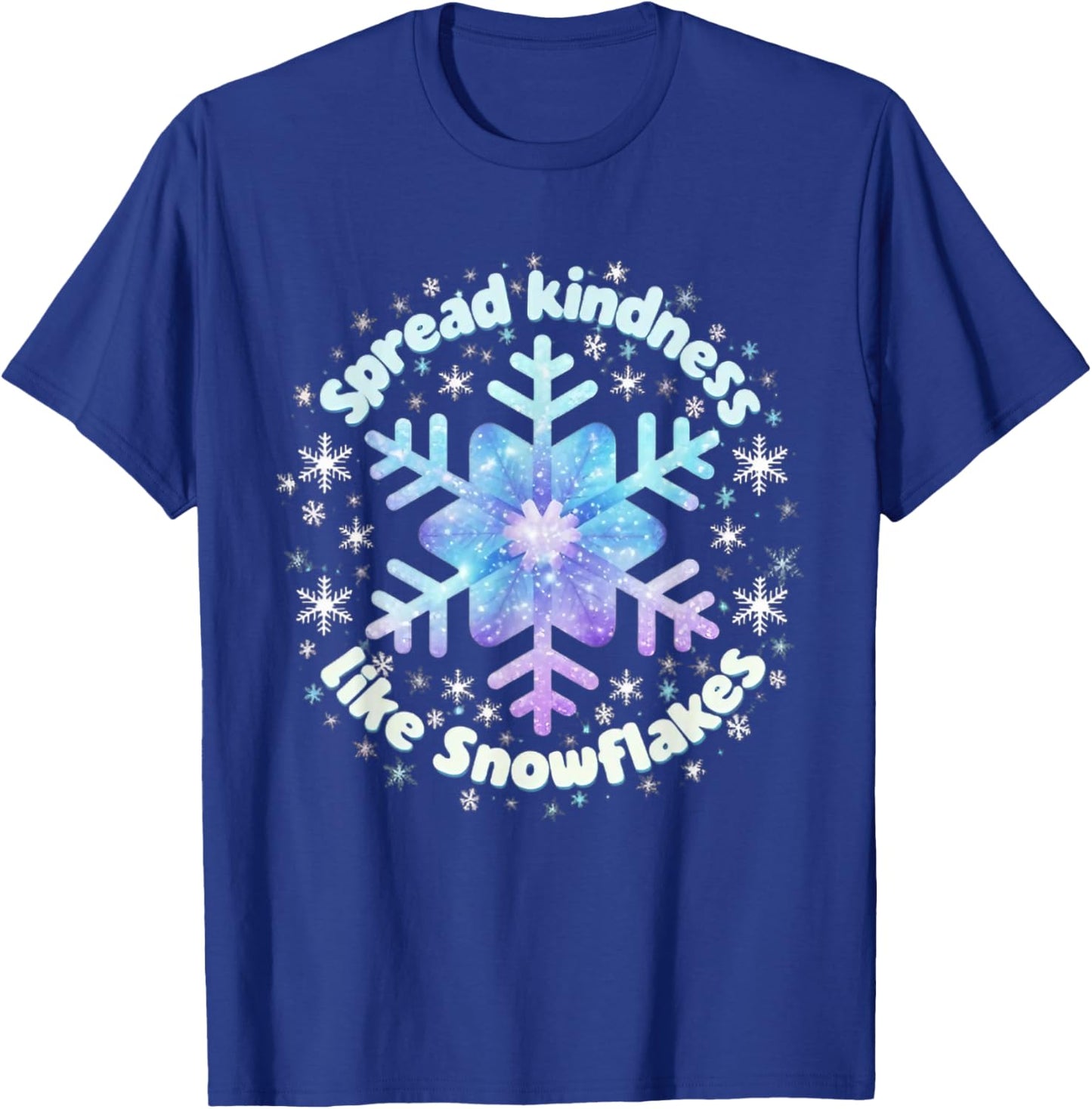 Spread Kindness Like Snowflakes Christmas Teacher Unity Day T-Shirt - T-Shirt | Royal