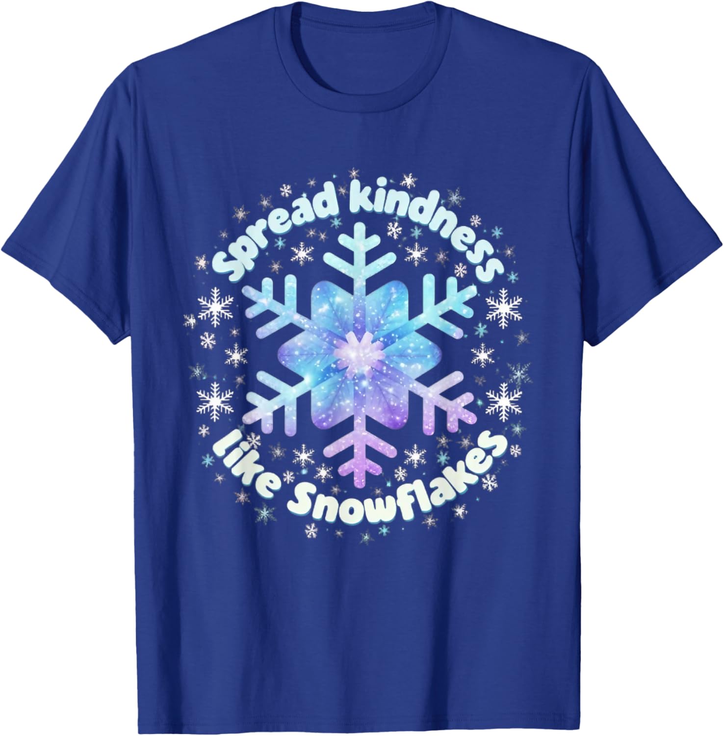 Spread Kindness Like Snowflakes Christmas Teacher Unity Day T-Shirt - T-Shirt | Royal