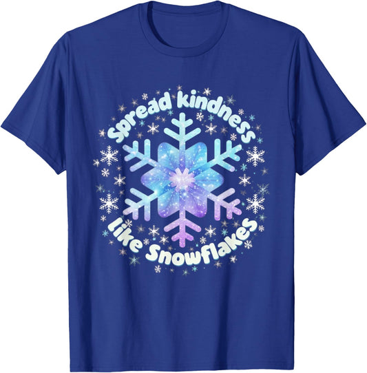 Spread Kindness Like Snowflakes Christmas Teacher Unity Day T-Shirt - T-Shirt | Royal