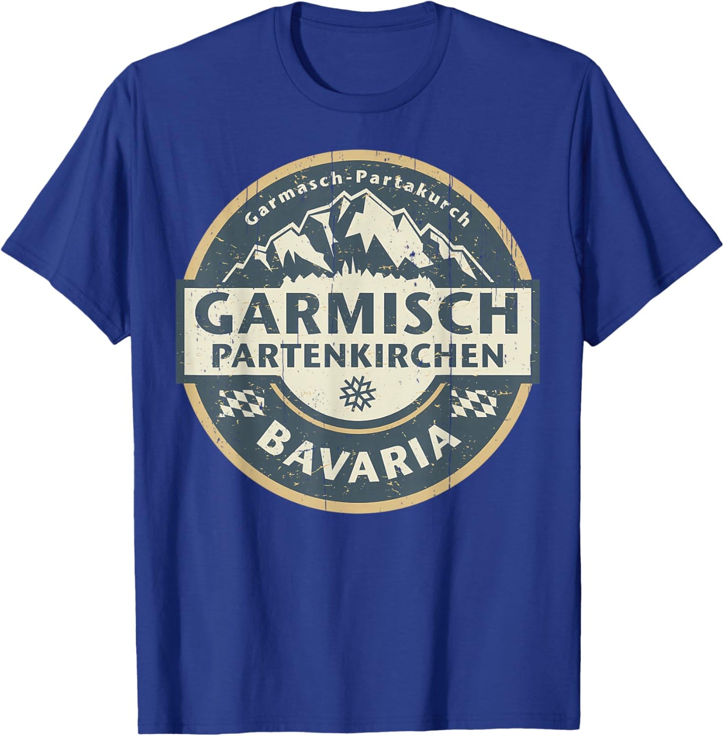 Vintage Garmisch-Partenkirchen, Bavaria, Germany Mountain T-Shirt - T-Shirt | Royal