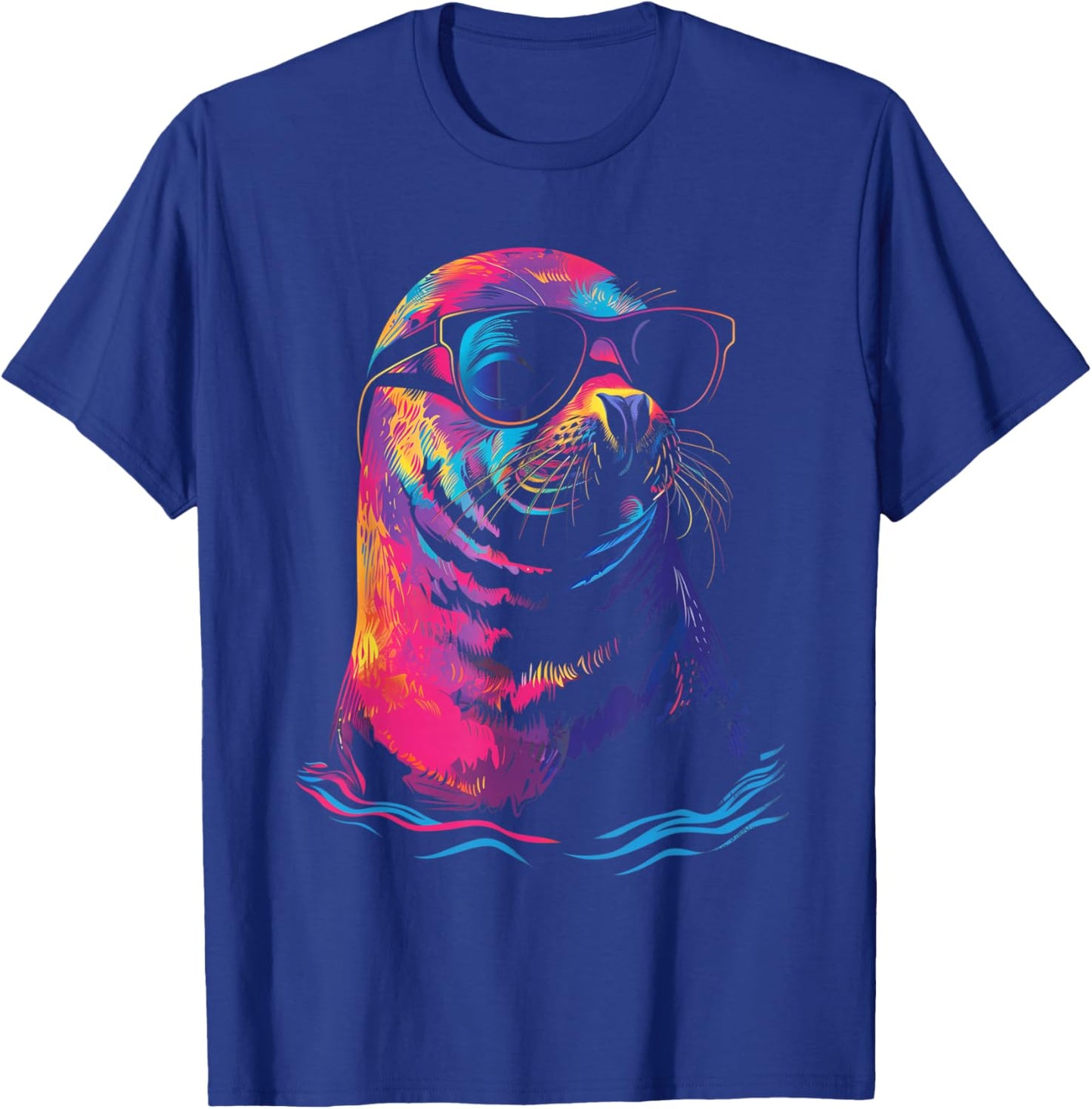 Seal Sunglasses Sea Lion Ocean Animal T-Shirt - T-Shirt | Royal