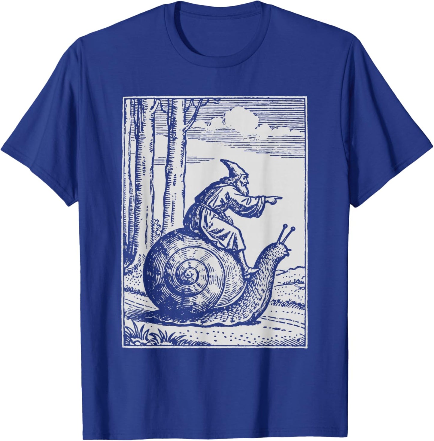Retro Medieval Wizard Snail Rider T-Shirt - T-Shirt | Royal