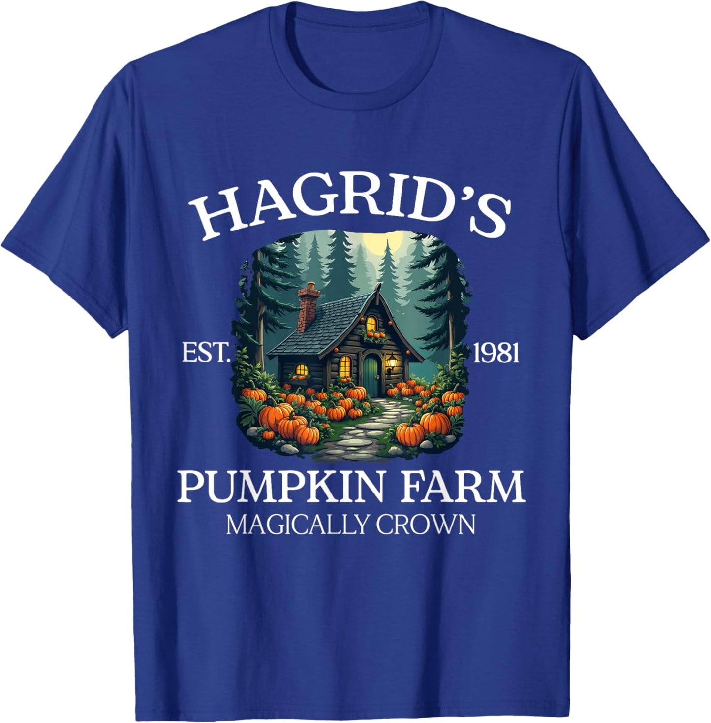 Hagrid's Pumpkin Farm - Magical Rustic Autumn Design T-Shirt - T-Shirt | Royal