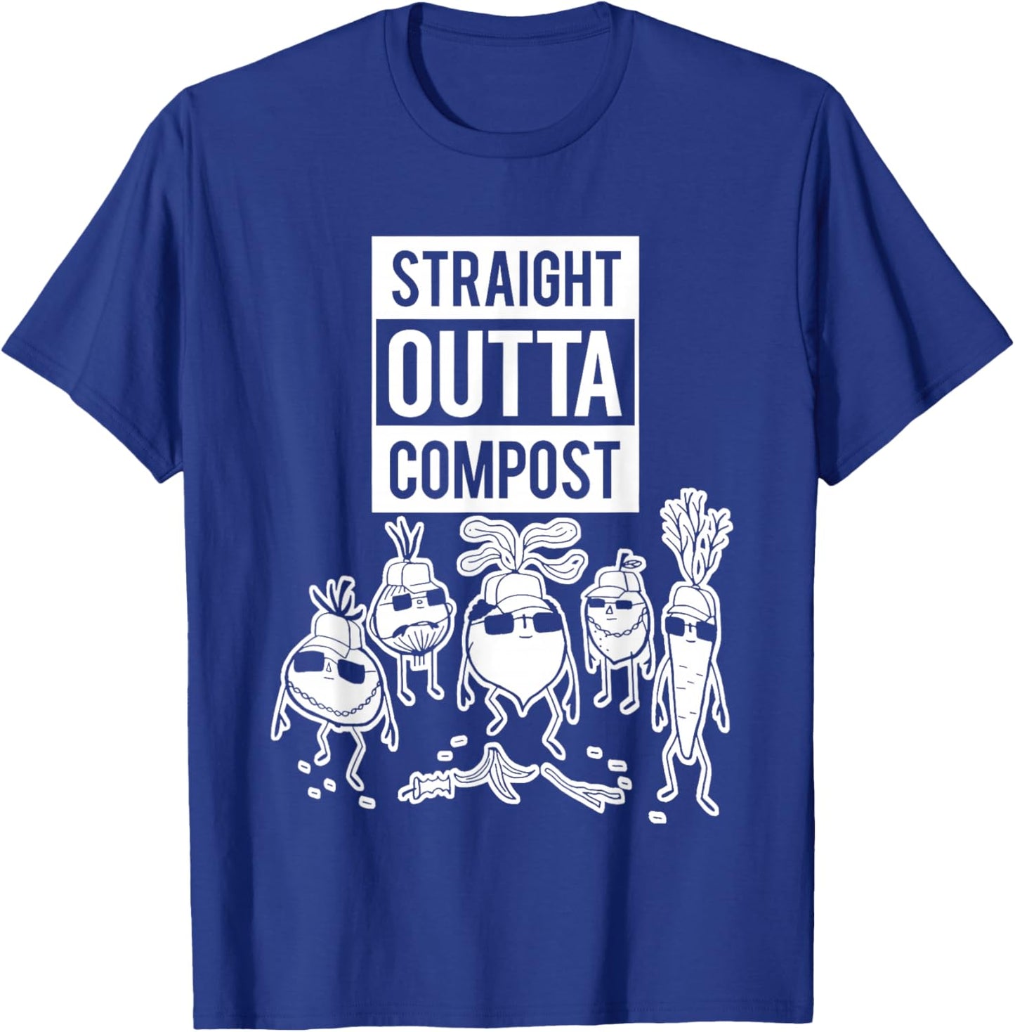 Straight Outta Compost Funny Women T-Shirt - T-Shirt | Royal