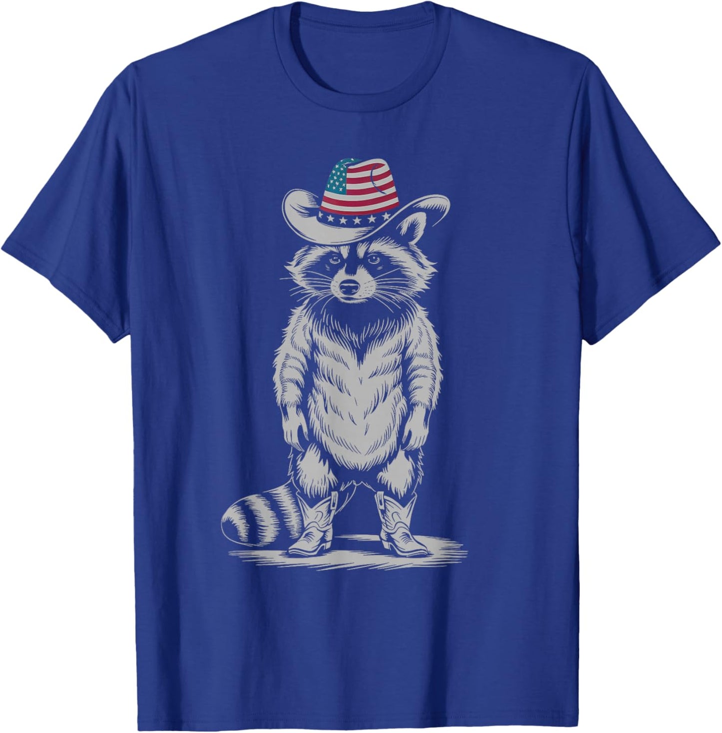 Vintage Racoon Trash Panda Cowboy Western Country Cowgirl T-Shirt - T-Shirt | Royal