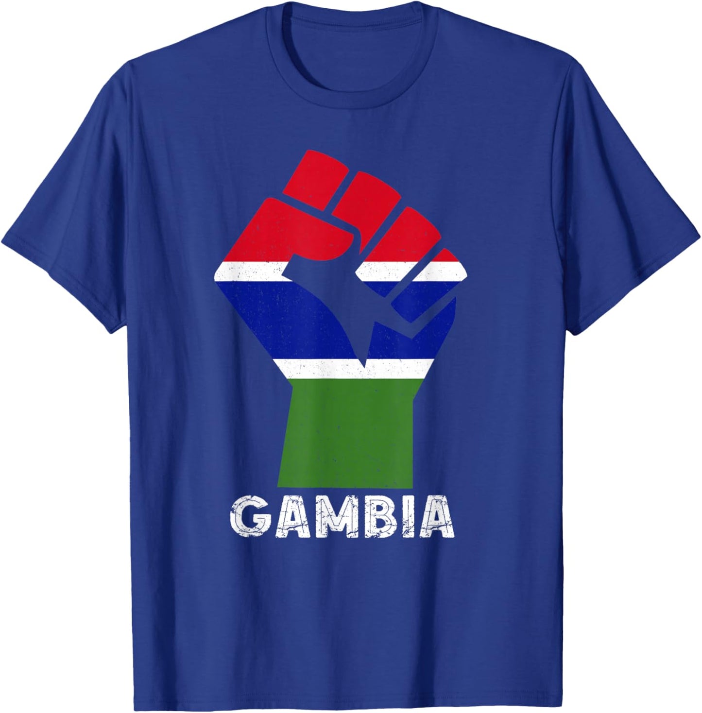 Gambian Pride Handfist Patriotic Gambian Flag Gambia T-Shirt - T-Shirt | Royal