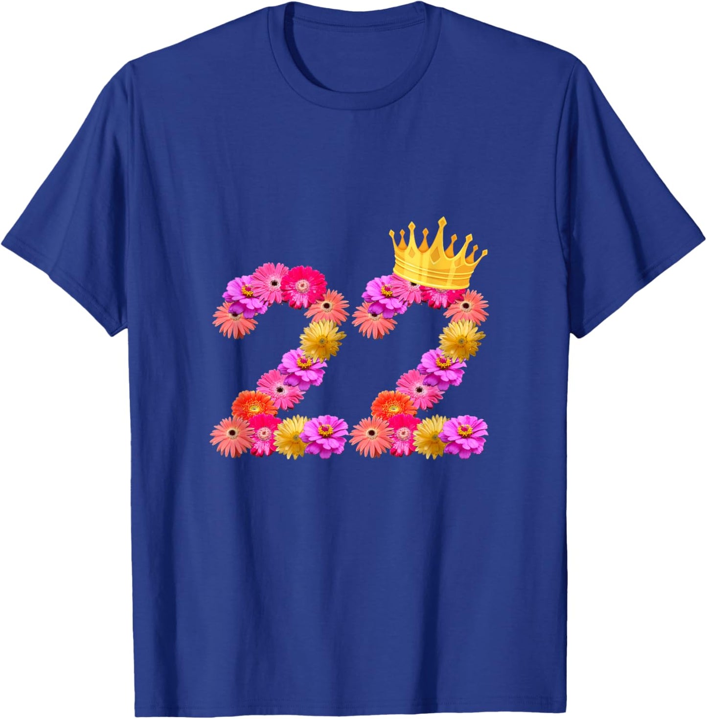 22 Year Old Birthday Women Flower Crown Its My 22nd Birthday T-Shirt - T-Shirt | Royal