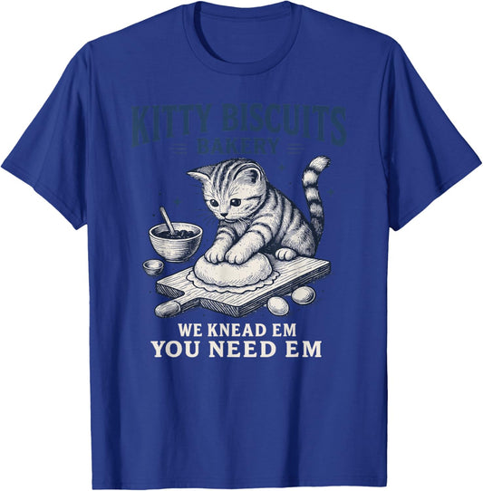 Funny Baking Art Kitty Biscuits Bakery Cat Lover T-Shirt - T-Shirt | Royal