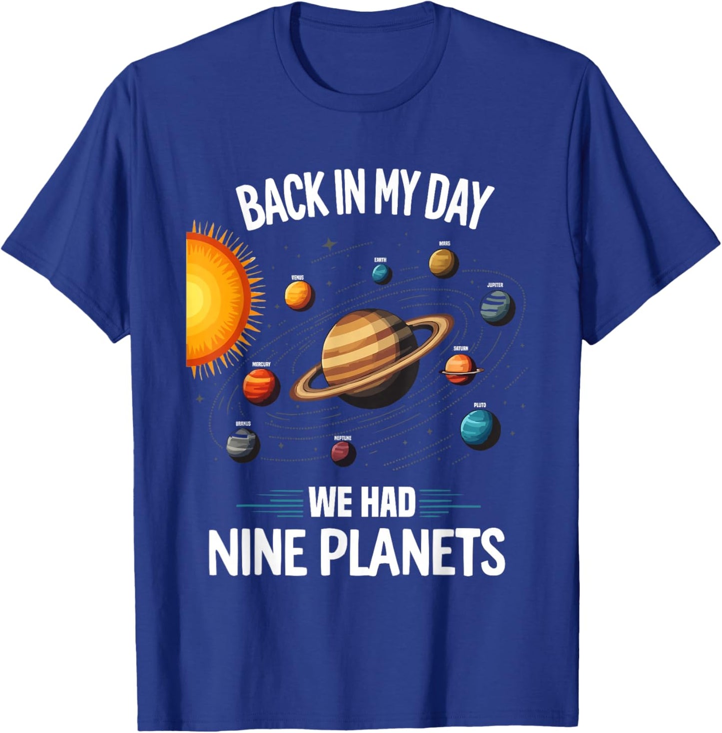 Pluto Never Forget Planet Space Astronomer Astronomy T-Shirt - T-Shirt | Royal
