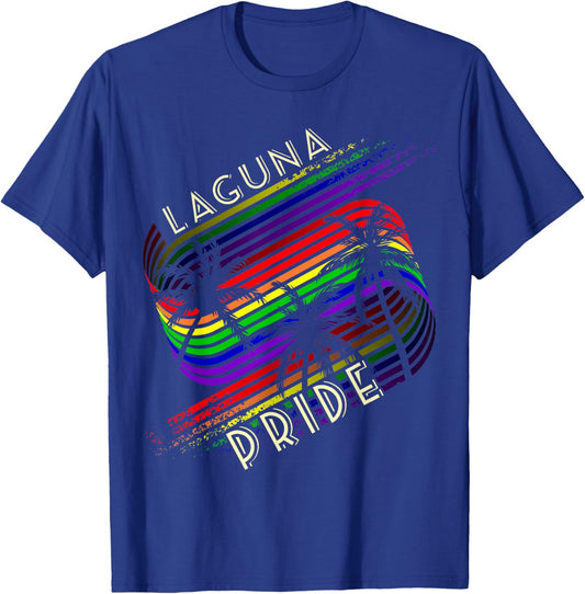 Laguna Pride Gay Pride LGBTQ Rainbow Palm Trees T-Shirt - T-Shirt | Royal