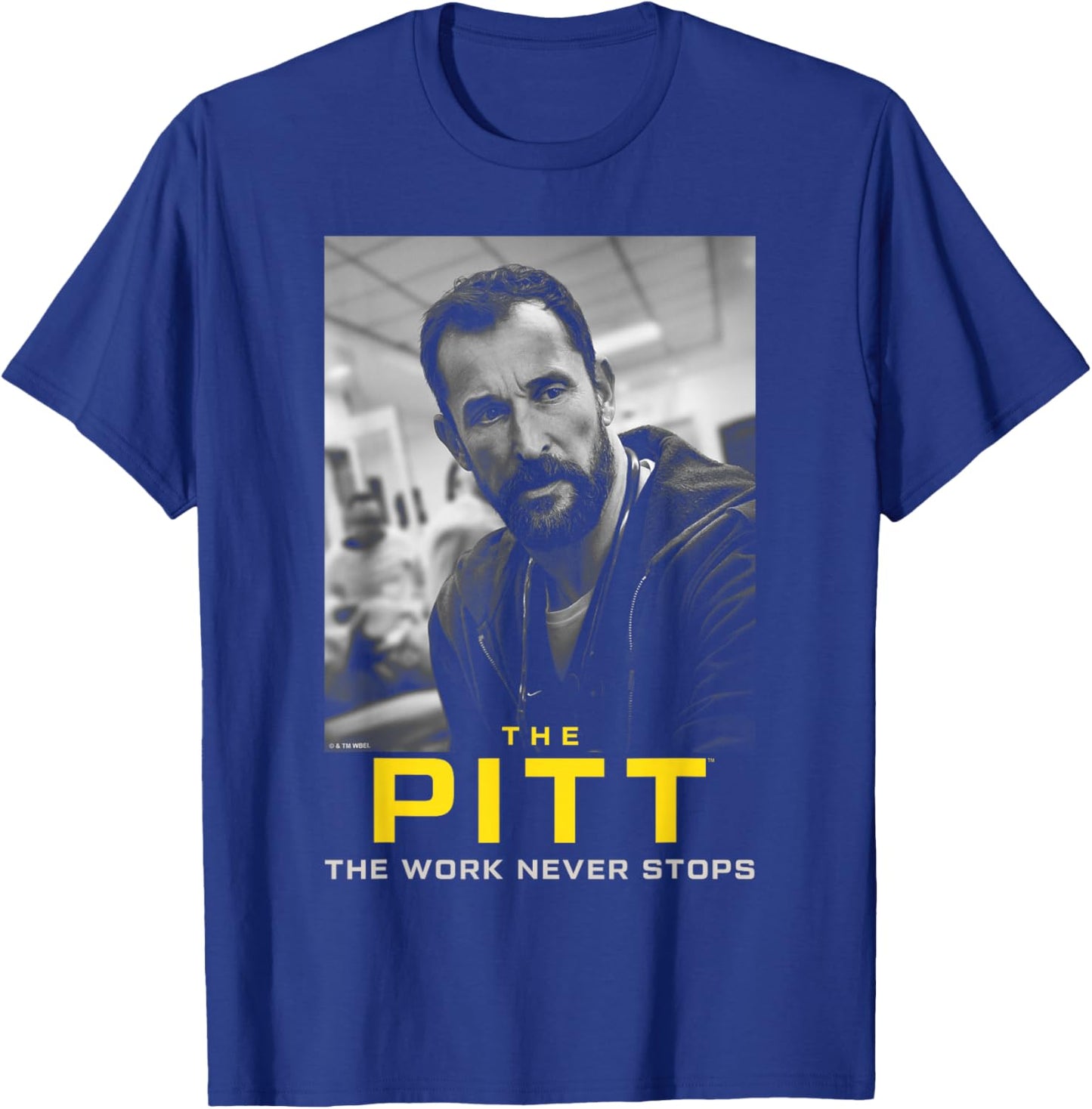 The Work Never Stops Dr Robby Black & White Poster T-Shirt - T-Shirt | Royal