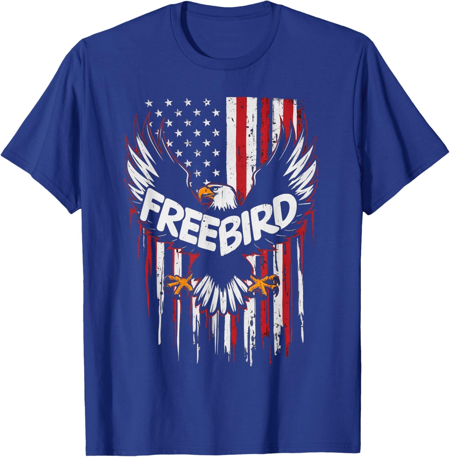 Patriotic Eagle Freebird USA American Flag 4th of July T-Shirt - T-Shirt | Royal
