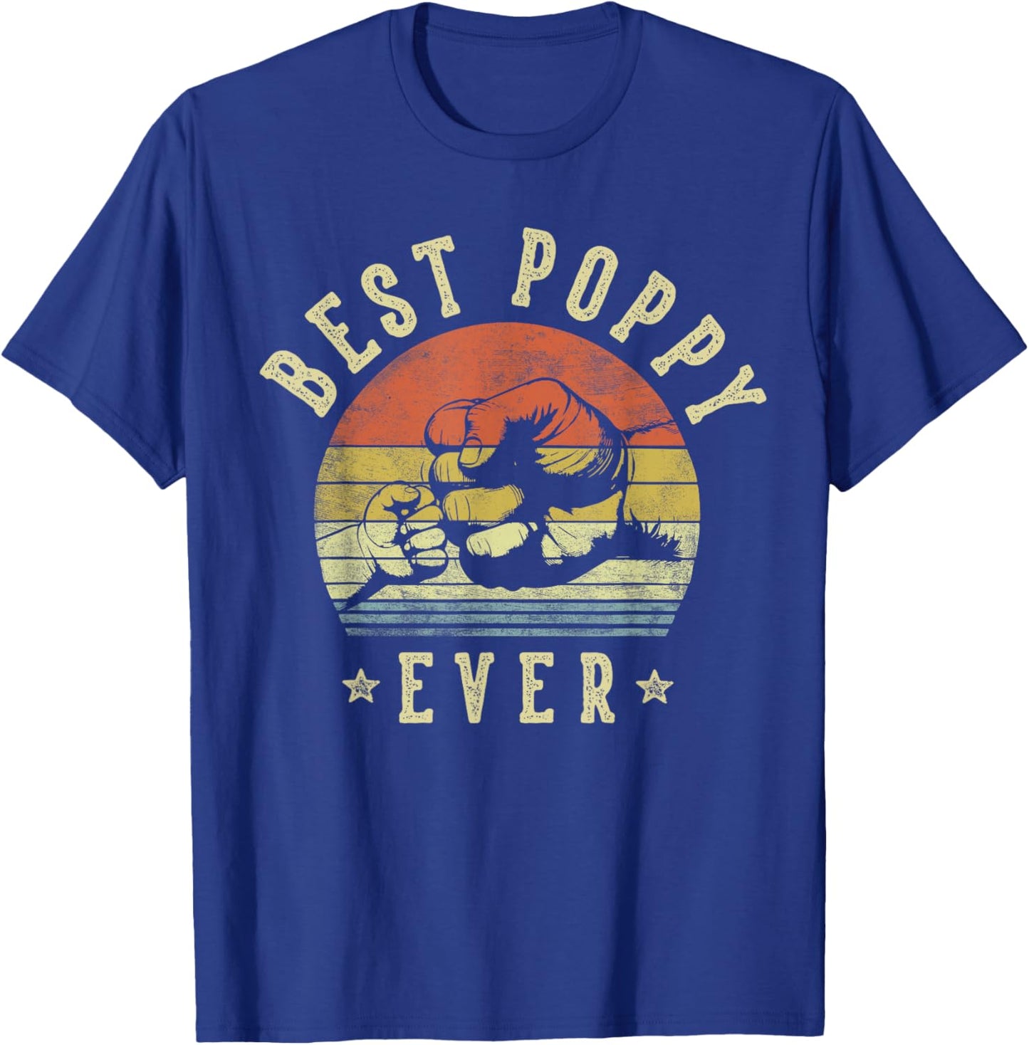 Best Poppy Ever - Retro Fist Bump Vintage Design Poppy T-Shirt - T-Shirt | Royal