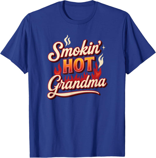 Smokin Hot Grandma Retro Funny Gift T-Shirt - T-Shirt | Royal