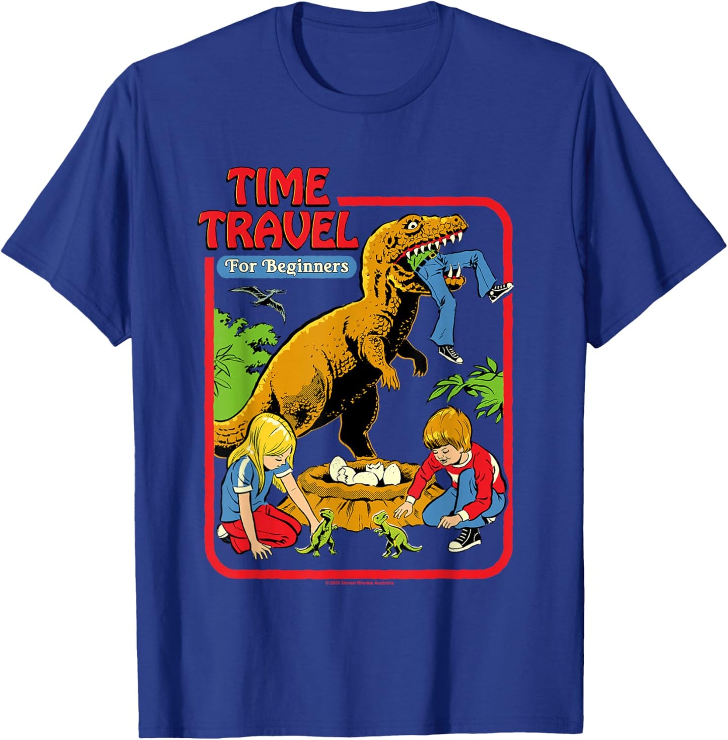Time Travel Jurassic Sarcastic Retro Funny Adult Humor T-Shirt - T-Shirt | Royal