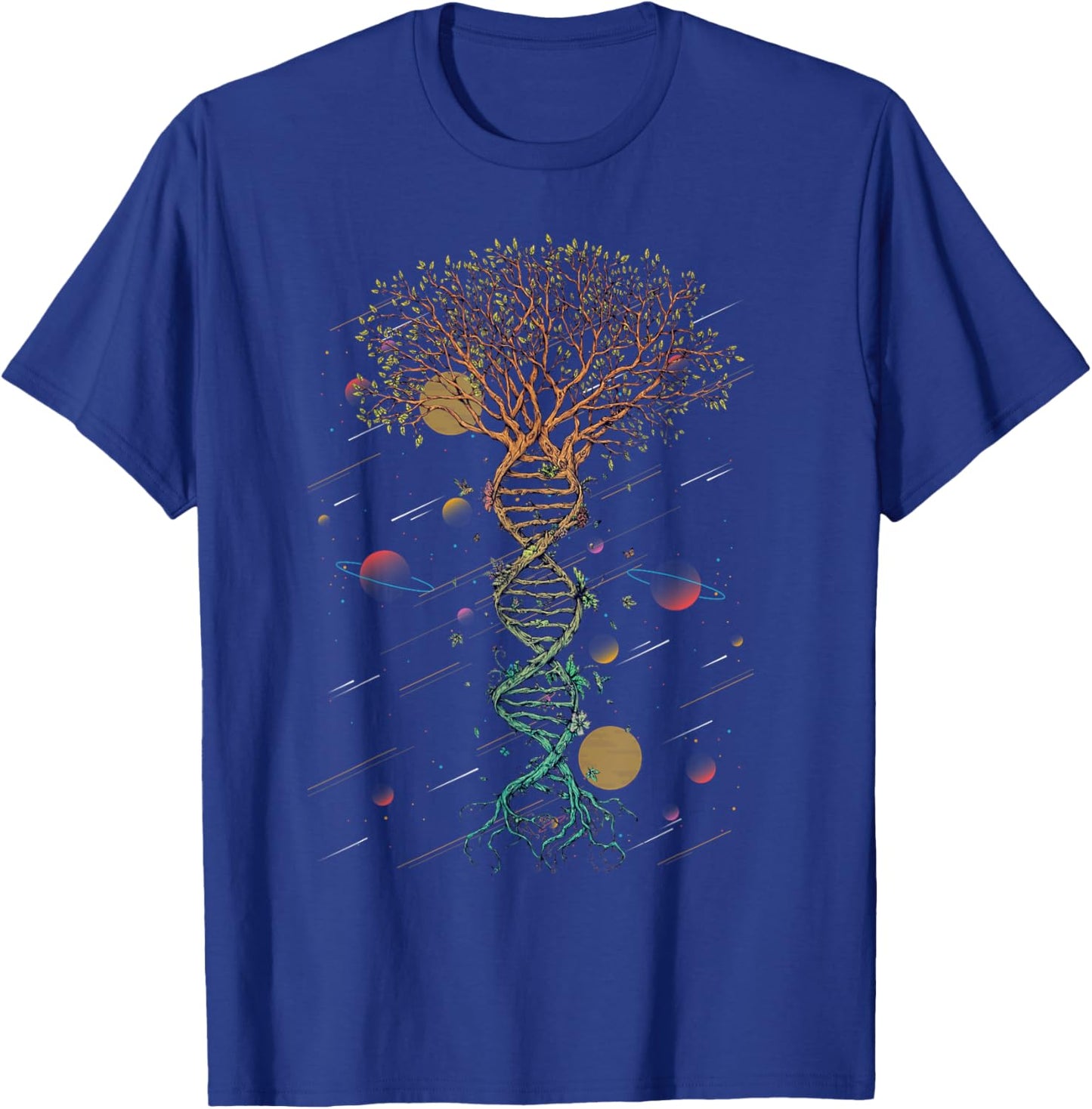 DNA Tree Life Biology Environment Science Genetics Earth Day T-Shirt - T-Shirt | Royal