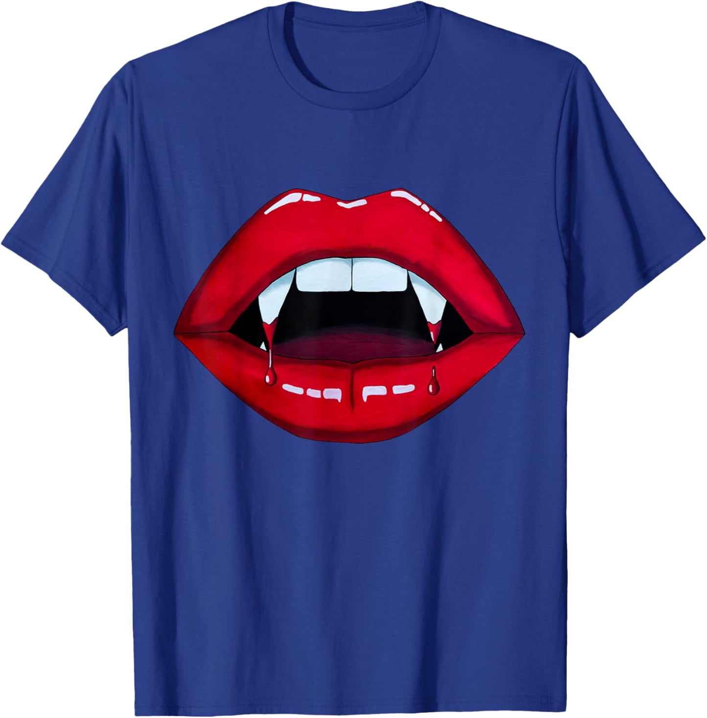 Sexy Vampire Bite Halloween Fangs Teeth Bright Red Lips T-Shirt - T-Shirt | Royal