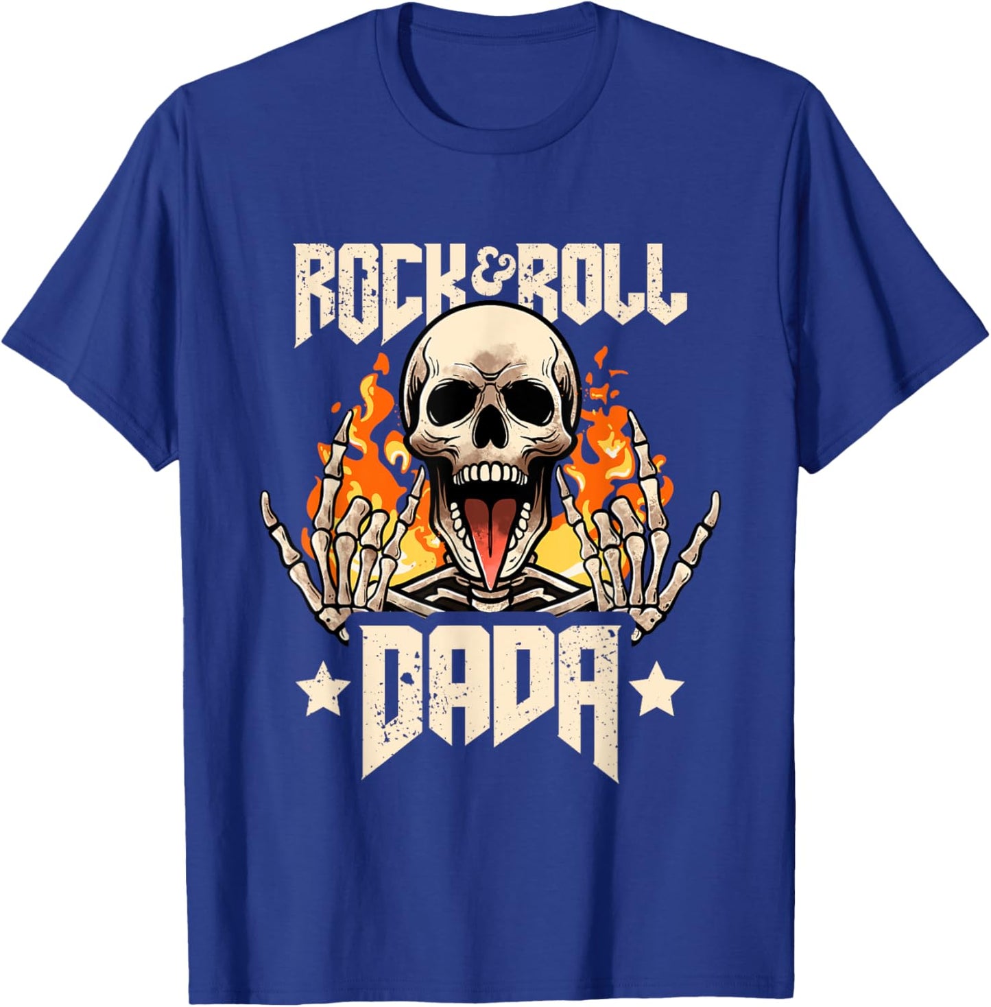 Rock And Roll Dada Dad Vintage Retro Rock&Roll Rock Concert T-Shirt - T-Shirt | Royal