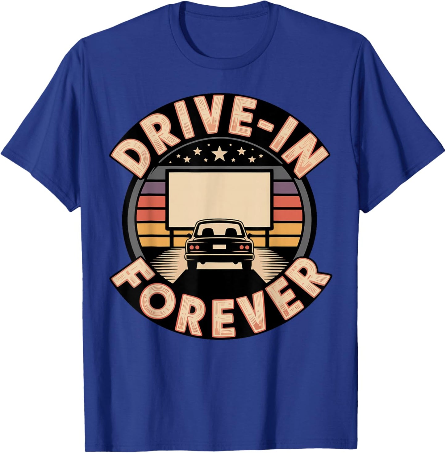 Vintage Drive-in Movie Enthusiast Retro Film Drive-in Cinema T-Shirt - T-Shirt | Royal