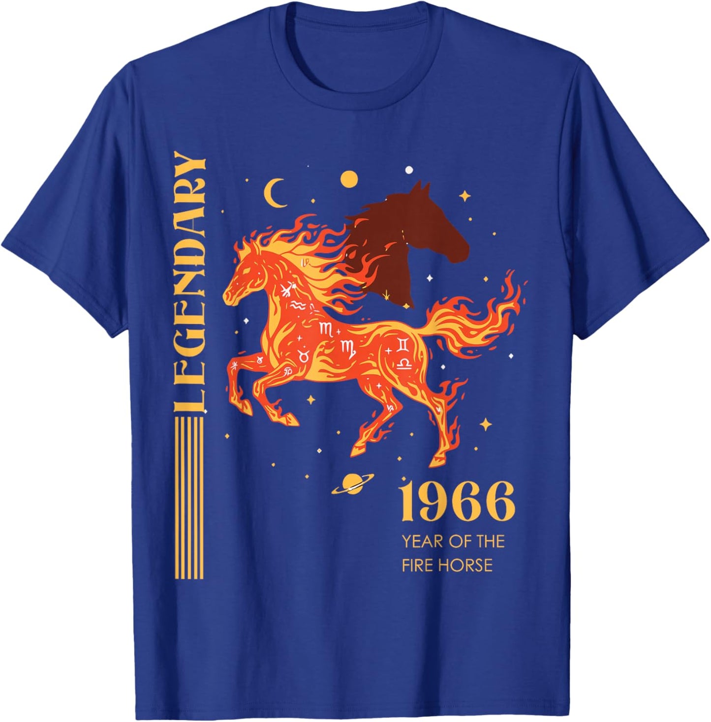 60. Geburtstag Jahr des Feuerpferdes 2026 Retro 1966 Sternzeichen T-Shirt - T-Shirt | Royal