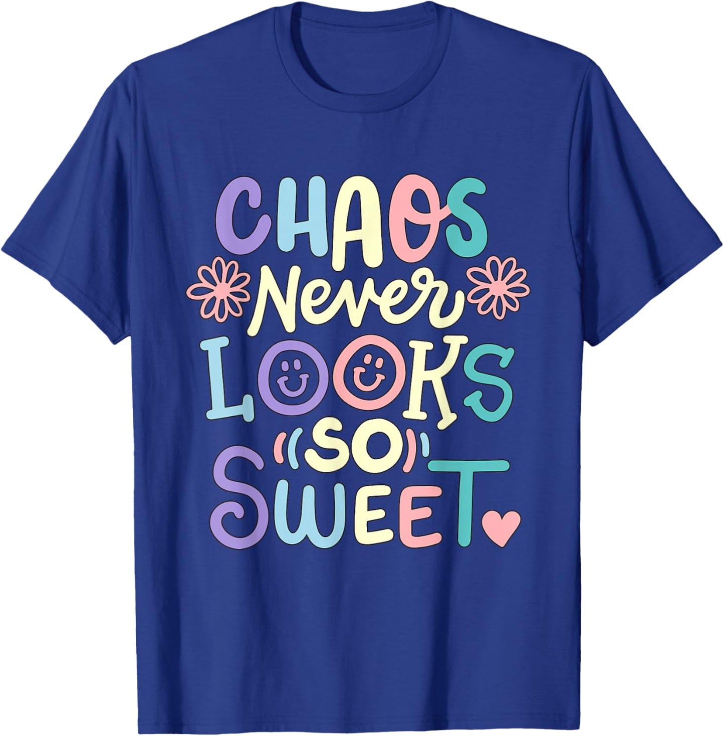 Retro Funny Toddler Boys Girls Chaos Never Looks So Sweet T-Shirt - T-Shirt | Royal