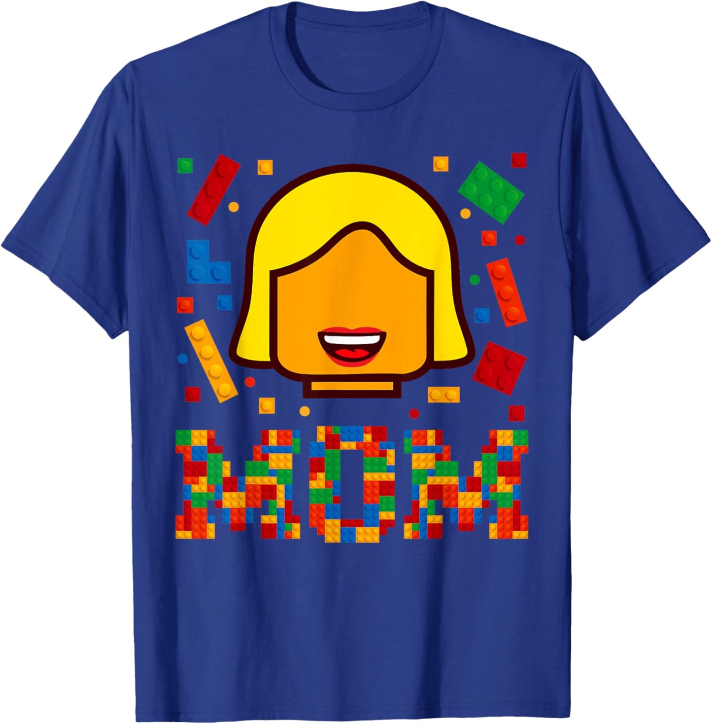 Family Mom Master Builder Building Bricks Blocks Mothers Day T-Shirt - T-Shirt | Royal