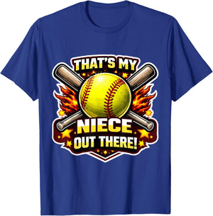 That's My Niece Out There Proud Softball Uncle Aunt Player T-Shirt - T-Shirt | Royal