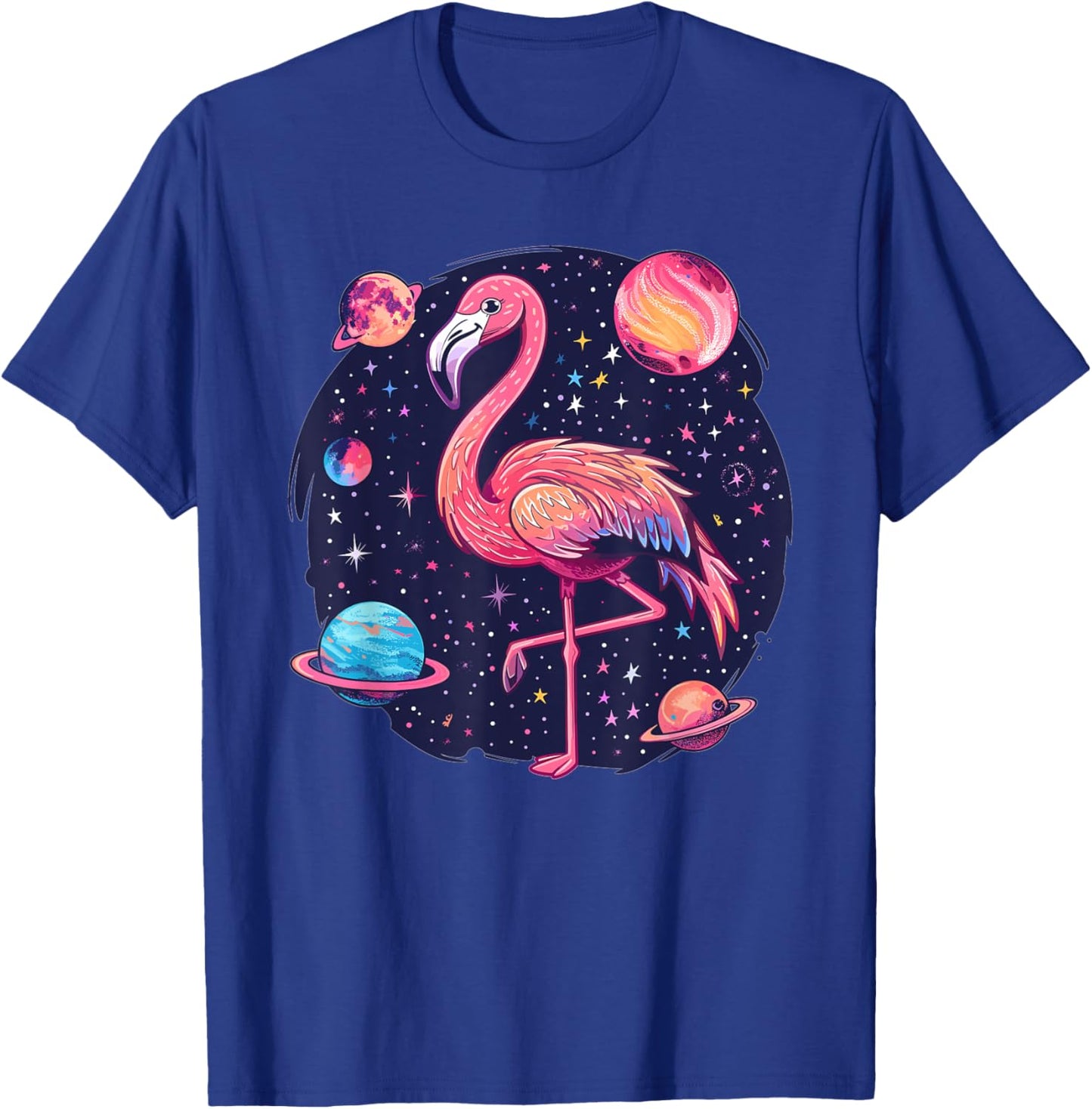 Outer Space Flamingo I Space T-Shirt - T-Shirt | Royal