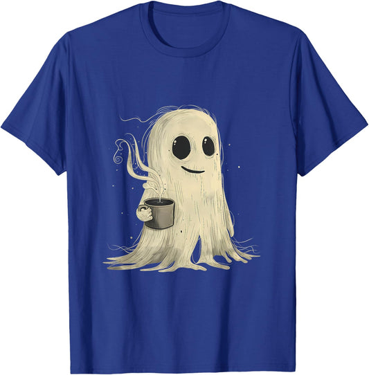 Spooky Ghost Costume Coffee Funny Halloween Costume T-Shirt - T-Shirt | Royal