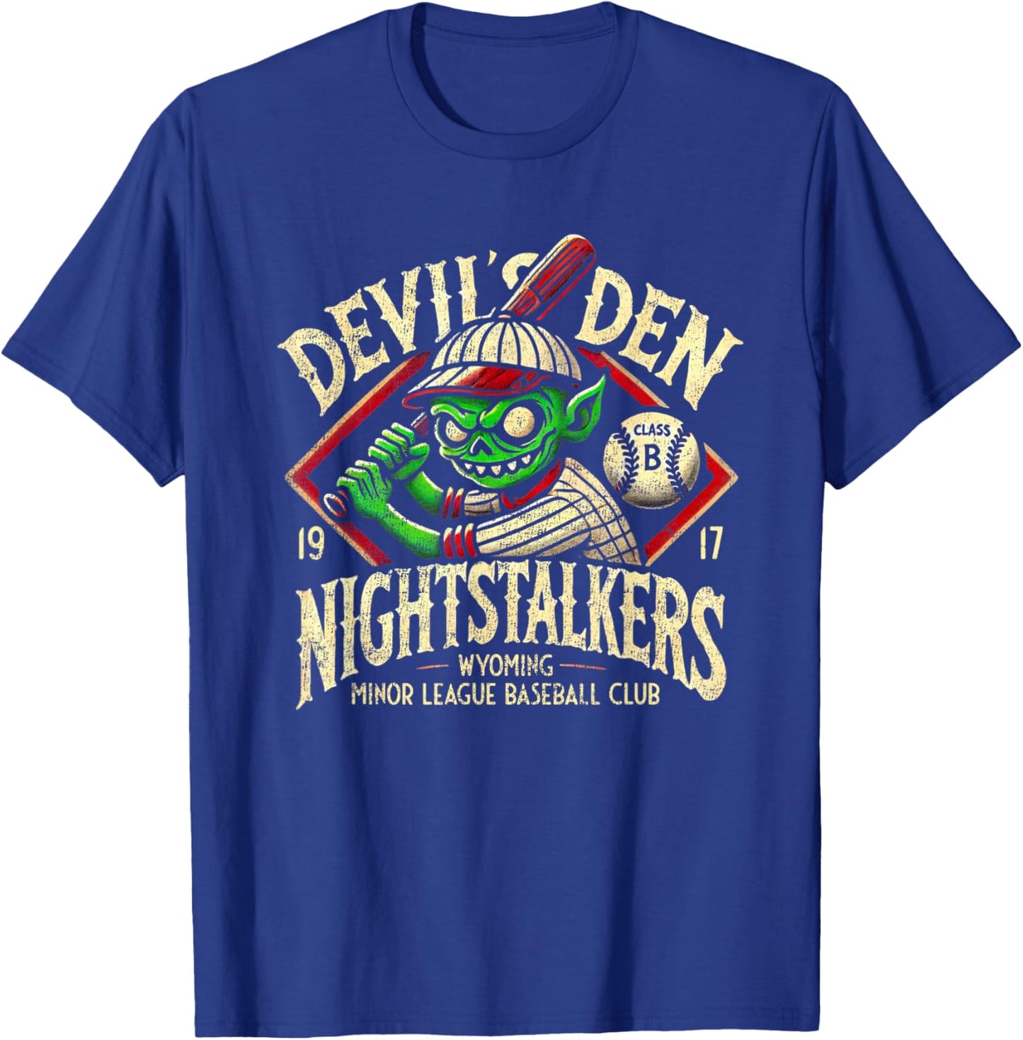 Halloween Devil's Den Nightstalkers Minor League Baseball T-Shirt - T-Shirt | Royal