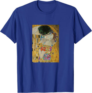 Gustav Klimt The Kiss Romantic Lovers Peinture Couple Art Haut de Gamme T-Shirt - T-Shirt | Royal