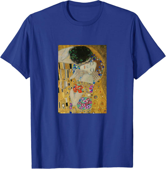 Gustav Klimt The Kiss Romantic Lovers Peinture Couple Art Haut de Gamme T-Shirt - T-Shirt | Royal