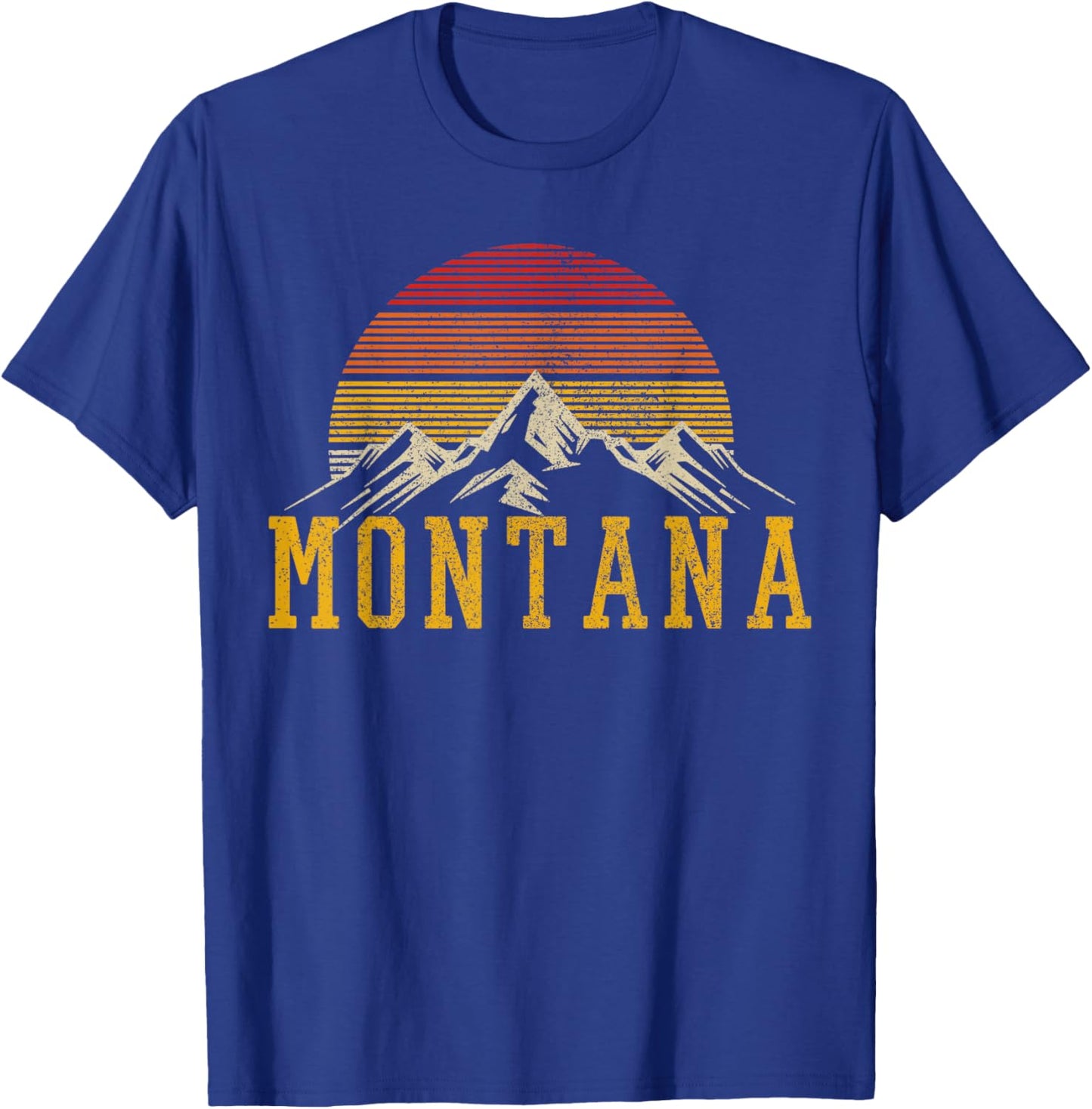 Montana Vintage Mountains Nature Cadeau de randonnée T-Shirt - T-Shirt | Royal