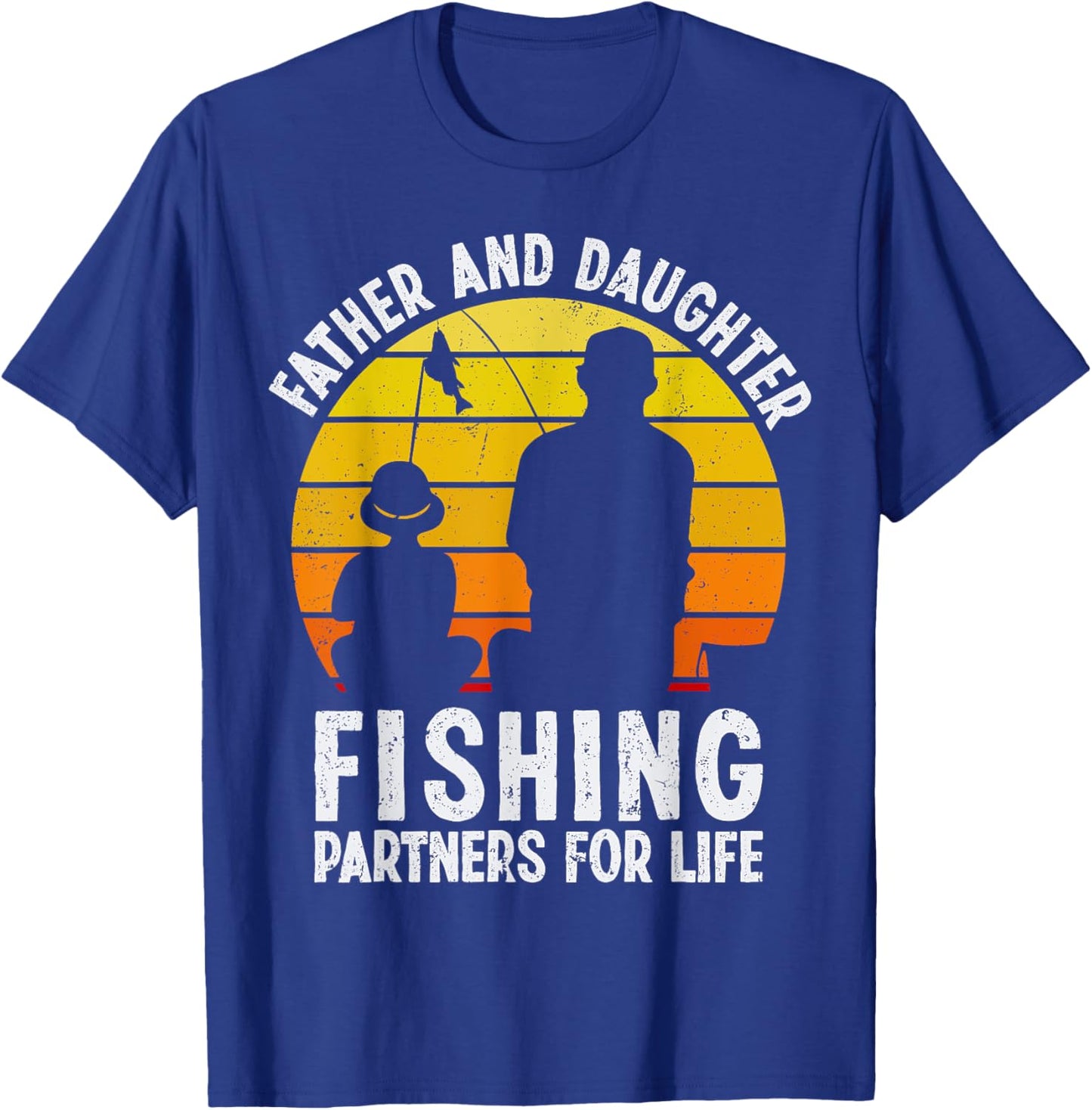 Father Daughter Fishing Partner For Life Retro Matching Dad T-Shirt - T-Shirt | Royal