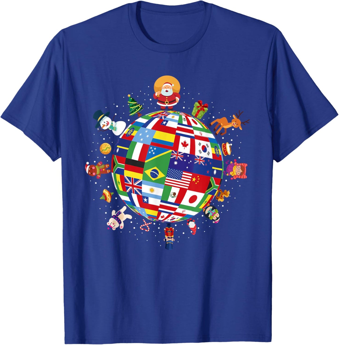 Flags Of The World Christmas Around The Globe T-Shirt - T-Shirt | Royal