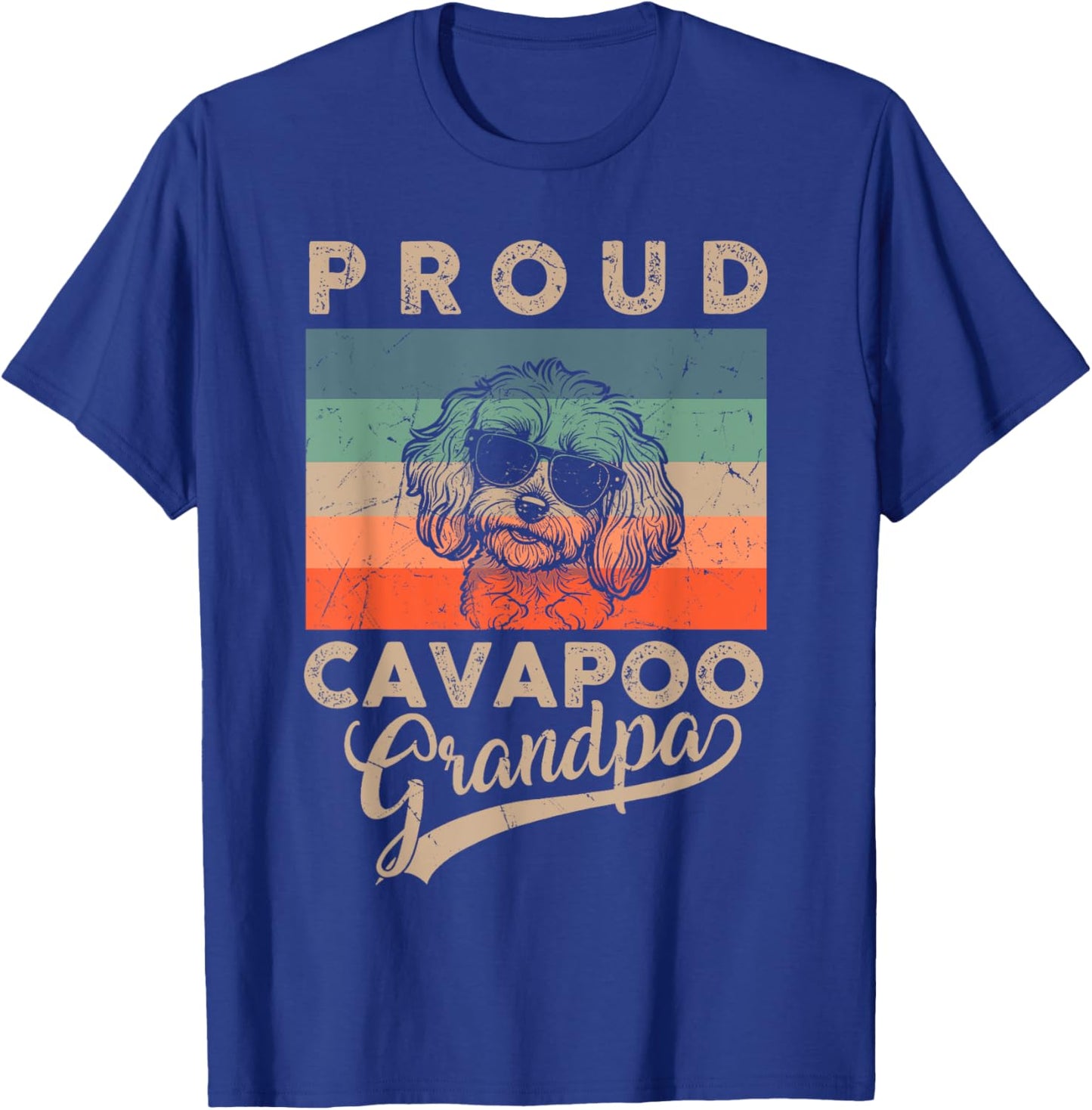 Vintage Proud Cavapoo Dog Grandpa Dog Owner Father's Day Women Kids T-Shirt - T-Shirt | Royal