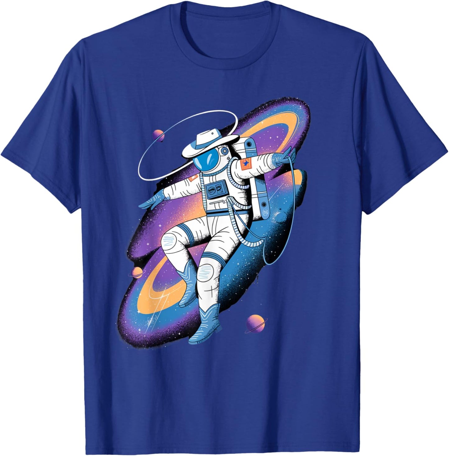 Astronaut Cowboy Amazing Design Space Lovers Costume T-Shirt - T-Shirt | Royal